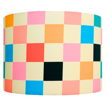 Checkered Multi-Colour Cotton Lamp Shade