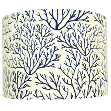 Coral Navy & Cream Cotton Lamp Shade