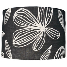 Floral Black Cotton Canvas Lamp Shade