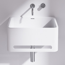 Vision 550mm Matte White Wall Hung Basin with Towel Rail