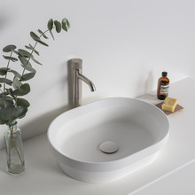 Pere 500mm Matte White Oval Above Counter Basin