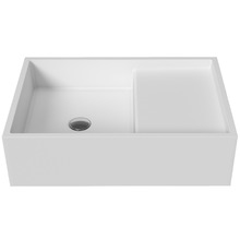 CDesign 620mm Matte White Rectangular Solid Surface Wall Hung Basin