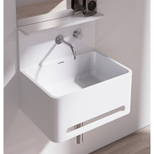 Vision 550mm Wall Hung Basin with Towel Rail & Shelf