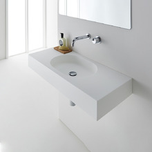 Arki 900mm Matte White Rectangular Solid Surface Basin