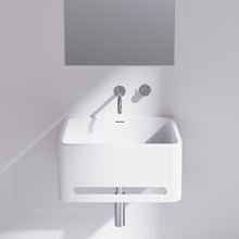 Vision 550mm Matte White Wall Hung Basin with Towel Rail