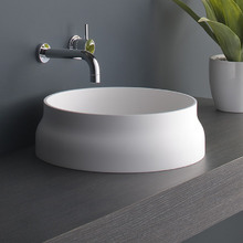 Latis 420mm Matte White Solid Surface Above Counter Basin