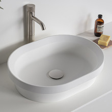 Pere 500mm Matte White Oval Above Counter Basin