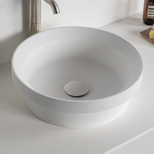 Pere 380mm Matte White Solid Surface Above Counter Basin
