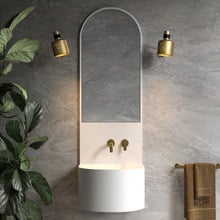 Marrakech 450mm Wall Hung Basin with Integrated Splashback & Mirror