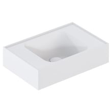 Mia 470mm Matte White Wall Hung Basin with Overflow