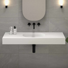 Arki 1200mm Matte White Wall Hung Basin with Overflow
