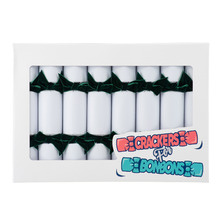 White & Dark Green Snowfall Luxury Christmas Crackers (Set of 8)