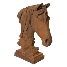 44cm Horse Bust Garden Statue