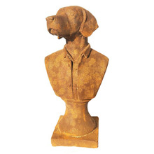 Dog Bust Garden Statue