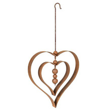 Orbs in Heart Hanging Garden Ornament