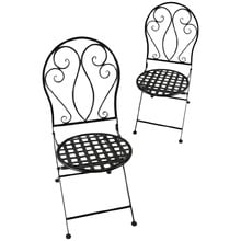 Luella Steel Outdoor Foldable Dining Chairs (Set of 2)