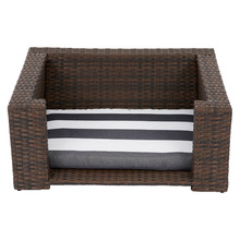 Walnut Clotho Wicker Outdoor Pet Bed