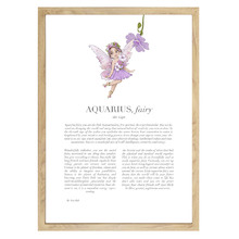 Purple Zodiac Aquarius Child Printed Wall Art