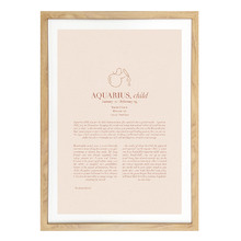 Blush Zodiac Aquarius Child Printed Wall Art