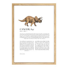 Zodiac Cancer Child Triceratops Printed Wall Art