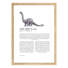 Zodiac Aquarius Child Brachiosaurus Printed Wall Art
