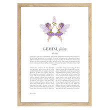 Purple Zodiac Gemini Child Printed Wall Art