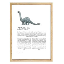 Zodiac Pisces Child Brachiosaurus Printed Wall Art