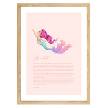 Zodiac Libra Child Mermaid Printed Wall Art
