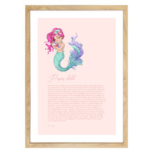 Zodiac Pisces Child Mermaid Printed Wall Art