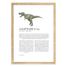 Zodiac Sagittarius Child T-Rex Printed Wall Art