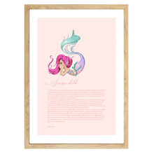 Zodiac Scorpio Child Mermaid Printed Wall Art