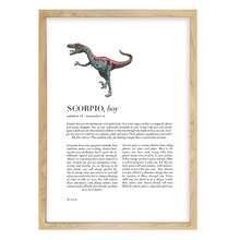 Zodiac Scorpio Child Velociraptor Printed Wall Art