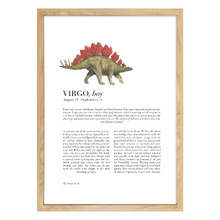 Zodiac Virgo Child Stegosaurus Printed Wall Art