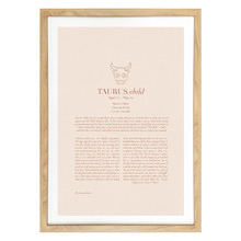 Blush Zodiac Taurus Child Printed Wall Art