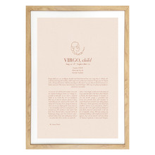 Blush Zodiac Virgo Child Printed Wall Art
