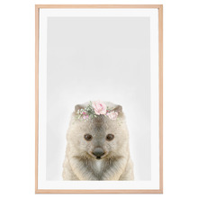 Baby Wombat Rose Crown Printed Wall Art