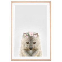 Baby Wombat Rose Crown Printed Wall Art