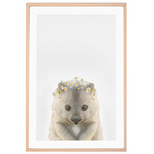 Baby Wombat Daisy Crown Printed Wall Art