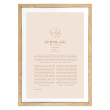 Blush Zodiac Gemini Child Printed Wall Art