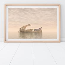 Noah's Ark Sunset Framed Paper Print Wall Art