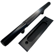 Toorak Brass Sliding Door Handle & Flush Plate Set