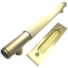 Toorak Brass Sliding Door Handle & Hand Plate Set