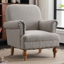 Grey & White Darvin Stripe Armchair