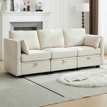 Juno 3 Seater Upholstered Sofa with Storage