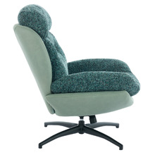 2 Piece Rye Upholstered Swivel Chair & Footstool Set
