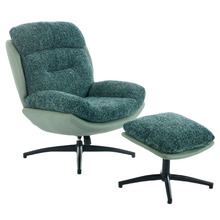 2 Piece Rye Upholstered Swivel Chair & Footstool Set