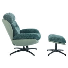 2 Piece Rye Upholstered Swivel Chair & Footstool Set