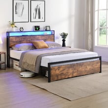 Linford Bed with LED & Drawers