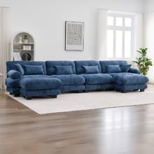 Rizalino 4 Seater Semi-Compressed Modular Sofa & Ottoman Set