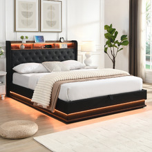 Lawrence Gas Lift Storage Bed with LED